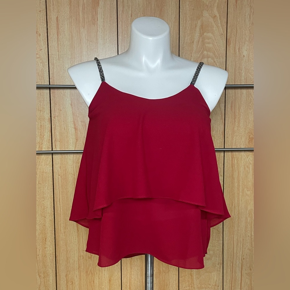 Love marks Red Tiered Camisole SZ - M